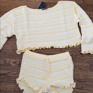 Jump into bed stripe Sweater and shorts Lounge Set